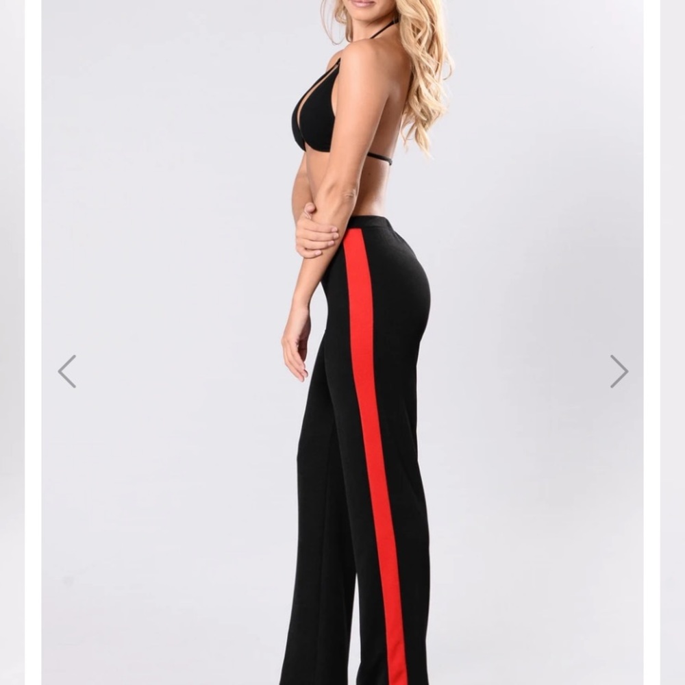 Black Pants with Red Stripe